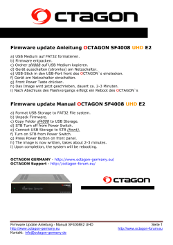 Firmware update Anleitung OCTAGON SF4008 UHD E2 Firmware