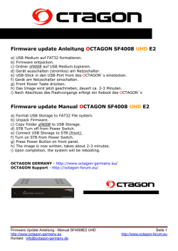 Firmware update Anleitung OCTAGON SF4008 UHD E2 Firmware