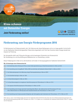 Antrag zum Energie-Förderprogramm 2016
