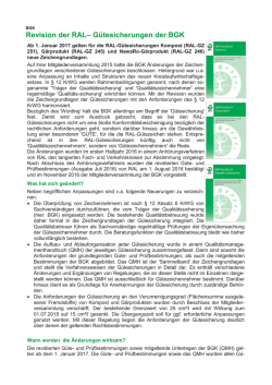 Revision der RAL– Gütesicherungen der BGK