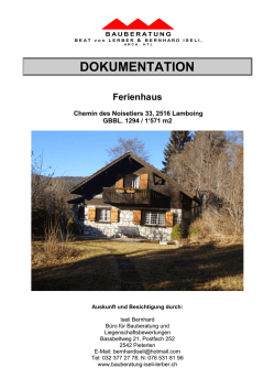 DOKUMENTATION Ferienhaus