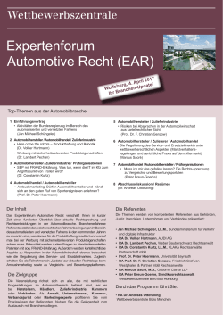 Automotive Recht (EAR) Expertenforum