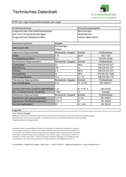 Datenblatt PTFE (Polytetrafluorethylen) - Kunststoffedirekt