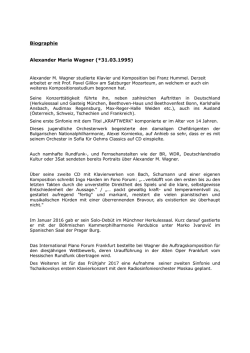 Biographie und Portr&auml;t Alexander Maria Wagner