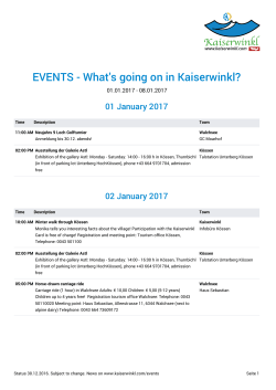 EVENTS - What`s going on in Kaiserwinkl?