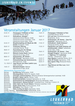 Veranstaltungen Januar 2017