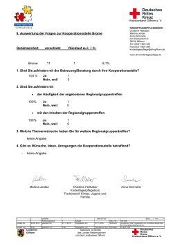 II. Auswertung der Fragen zur Kooperationsstelle Brome