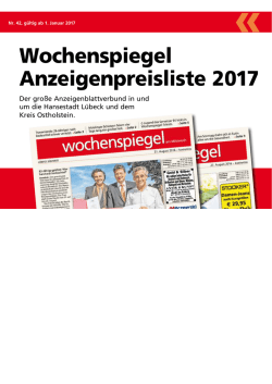 Preisliste 2017 - Lübecker Nachrichten