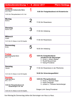 Gottesdienstordnung: 1. - Pfarre St. Veit im Pongau