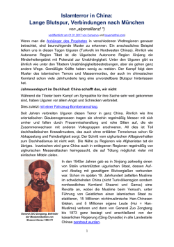 Islamterror in China: Lange Blutspur