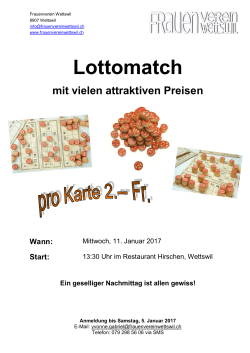 lotto 2017 - beim Frauenverein Wettswil