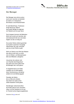 Der Manager - Deutsches Schriftstellerforum