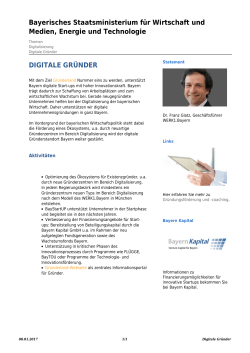 Digitale Gründer - Bayerisches Staatsministerium für Wirtschaft und