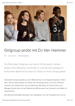 Girlgroup probt mit DJ Jan Van Hammer - rheintaler.ch