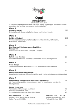 Mittagsmenü Tagesaktuell