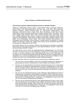 Drucksachen allgemein - Nieders&auml;chsischer Landtag