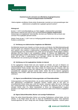 Handreichung f&uuml;r Lehrende