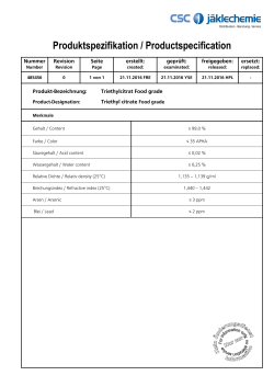 Produktspezifikation / Productspecification