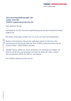 AVB Leben Vital - TARGO Versicherung