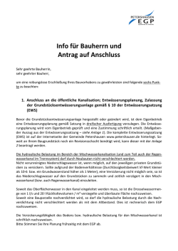 Informationen f&uuml;r Bauherren und Antrag auf Anschluss