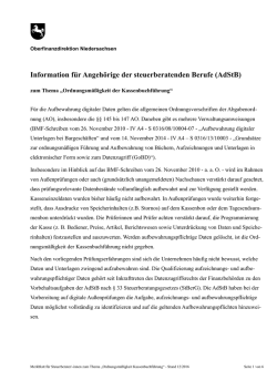 innen zur Ordnungsm&auml;&szlig;igkeit der Kassenbuchf&uuml;hrung