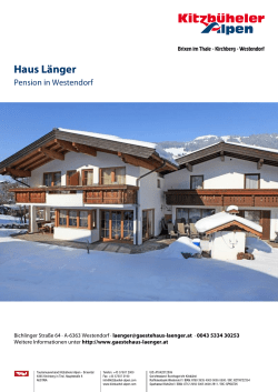 Haus L&auml;nger in Westendorf