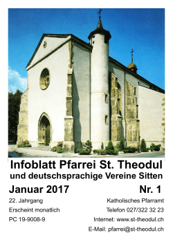 Pfarrblatt Januar 2017 - Pfarrei St. Theodul Sitten