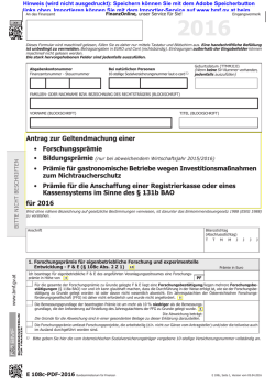 E 108c - 2016kl&auml;rung f&uuml;r das Veranlagungsjahr (Formular)