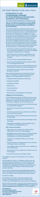 Die Stadt M&uuml;nster sucht eine / einen
