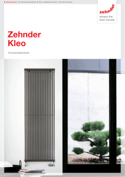 Produktdatenblatt Zehnder Kleo