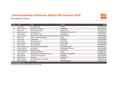 Jahresbestseller Hardcover Belletristik Schweiz 2016