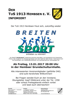 Infoblatt - TuS 13 Hembsen