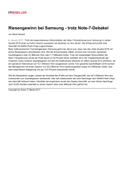 Riesengewinn bei Samsung - trotz Note-7-Debakel