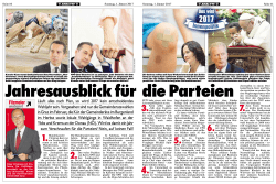 Jahresausblick f&uuml;r die Parteien