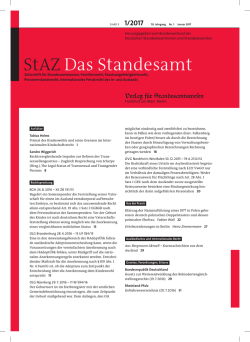 StAZ Das Standesamt - Verlag für Standesamtswesen