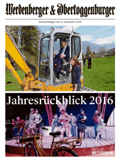 Jahresr&uuml;ckblick 2016 - St. Galler Tagblatt