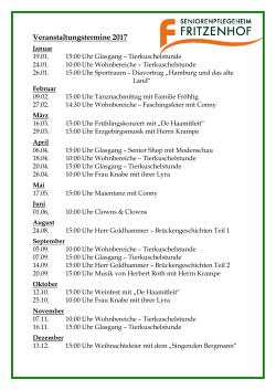 Veranstaltungen 2016 - Fritzenhof Seniorenpflegeheim