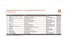 Jahresbestseller Kinder- und Jugendb&uuml;cher Schweiz 2016