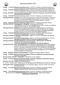 Jahresterminliste 2017