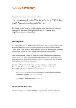 Ist das eine offizielle Wahlempfehlung? Sparkasse