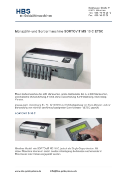Münzzähl- und Sortiermaschine SORTOVIT MS 10 C ETSC