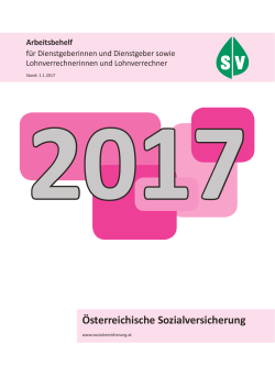 Arbeitsbehelf 2017 - Österreichische Sozialversicherung