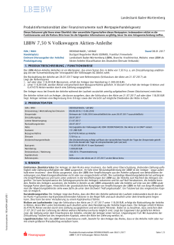 LBBW 7,50 % Volkswagen Aktien-Anleihe - lbbw