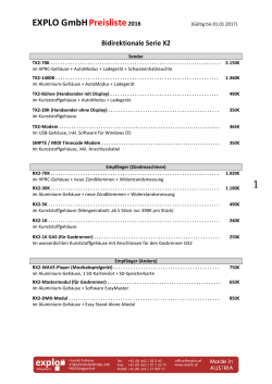 EXPLO Preisliste 2016