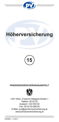 H&ouml;herversicherung - Pensionsversicherungsanstalt