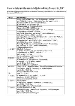 Infoveranstaltungen &uuml;ber unsere Ausbildung/Studium