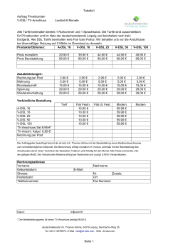 Tabelle1 Seite 1 Auftrag Privatkunden V-DSL/ TV