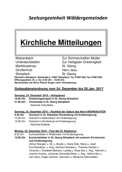 Gottesdienste bis 22.01.2017 - Kirche
