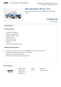 Mercedes-Benz 190 SL (1959) 278 800 EUR