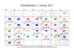 Mondkalender für den Januar 2017